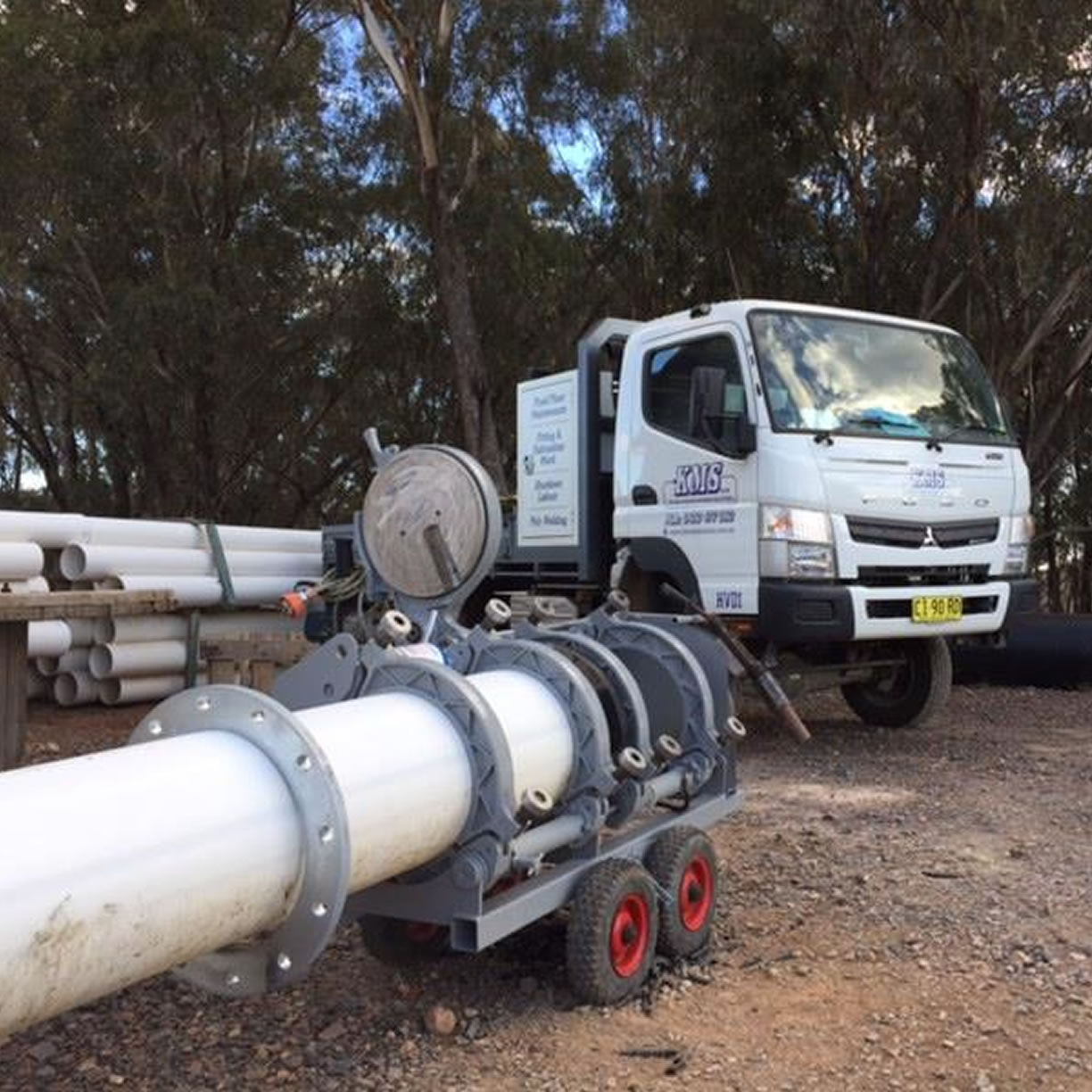 Tailings Poly Line installation